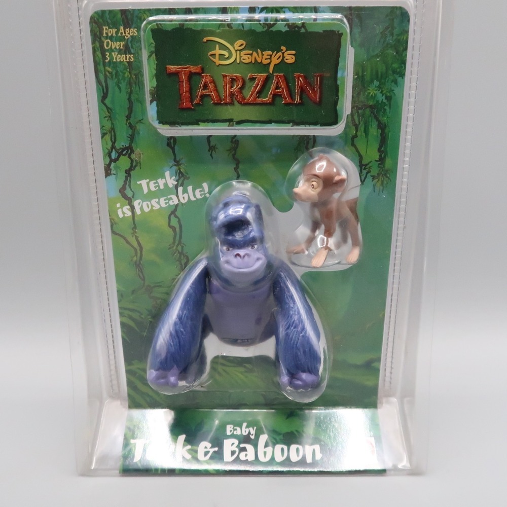 Disney Tarzan Terk and Baby Baboon Kerchak Poseable Collectible Figures 1999